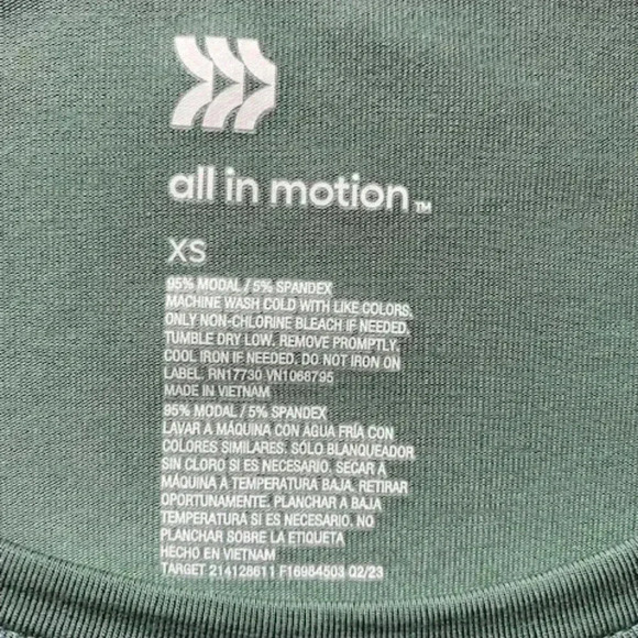 ALL IN MOTION Modal Blend Long Sleeve Tee Olive Green Sz XS - Picture 6 of 11